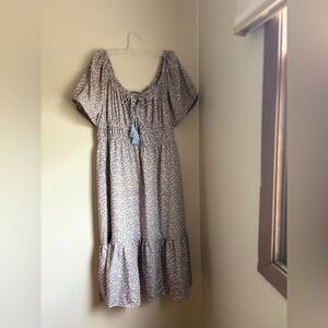 Floral Midi Dress with Ruffle Hem